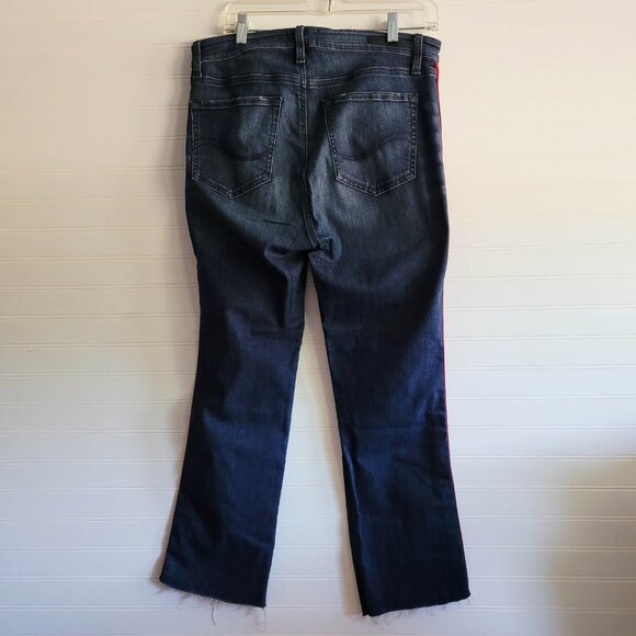 Sanctuary Jeans Size 32/14 Blue Modern Straight Crop High Rise Tuxedo Stripe - Picture 9 of 13
